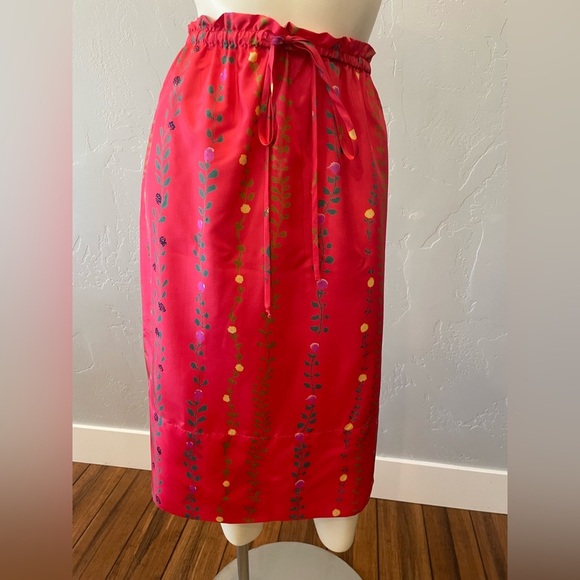 New women’s BCBG Max Azria 100% silk floral print Y2K drawstring skirt size M - Picture 1 of 5